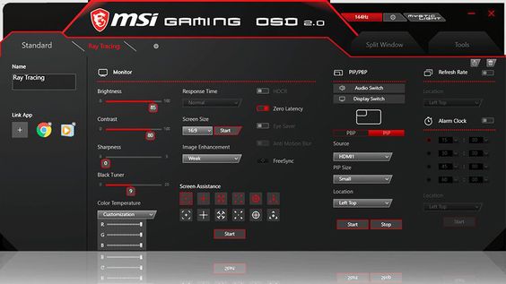 Màn hình MSI Optix MAG251RX - Thiết lập màn hình với Gaming OSD